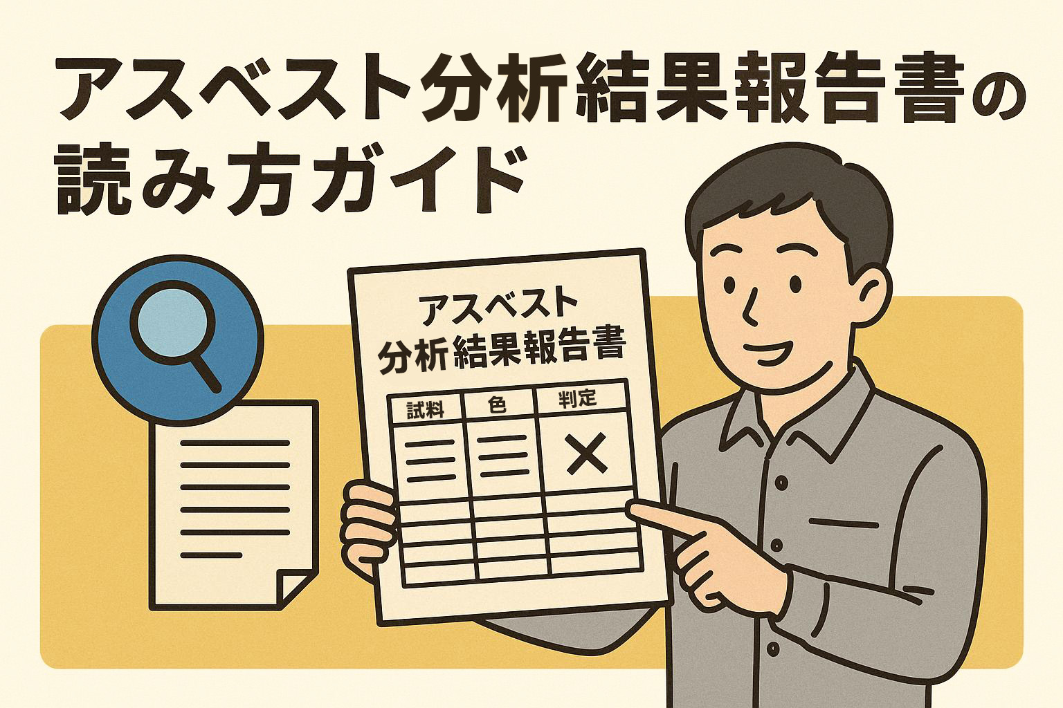 【これだけ見ればOK】アスベスト分析結果報告書の読み方を解説します!